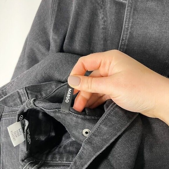 GRLFRND Womens Black Margo Denim Dress Button Distressed Stretch Dress Sz Small - Picture 4 of 11